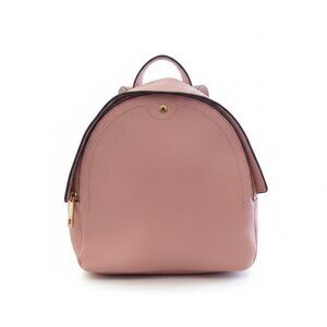 Blush Pink Dome Mini Backpack - Faux Leather Fashion Bag with Gold Hardware